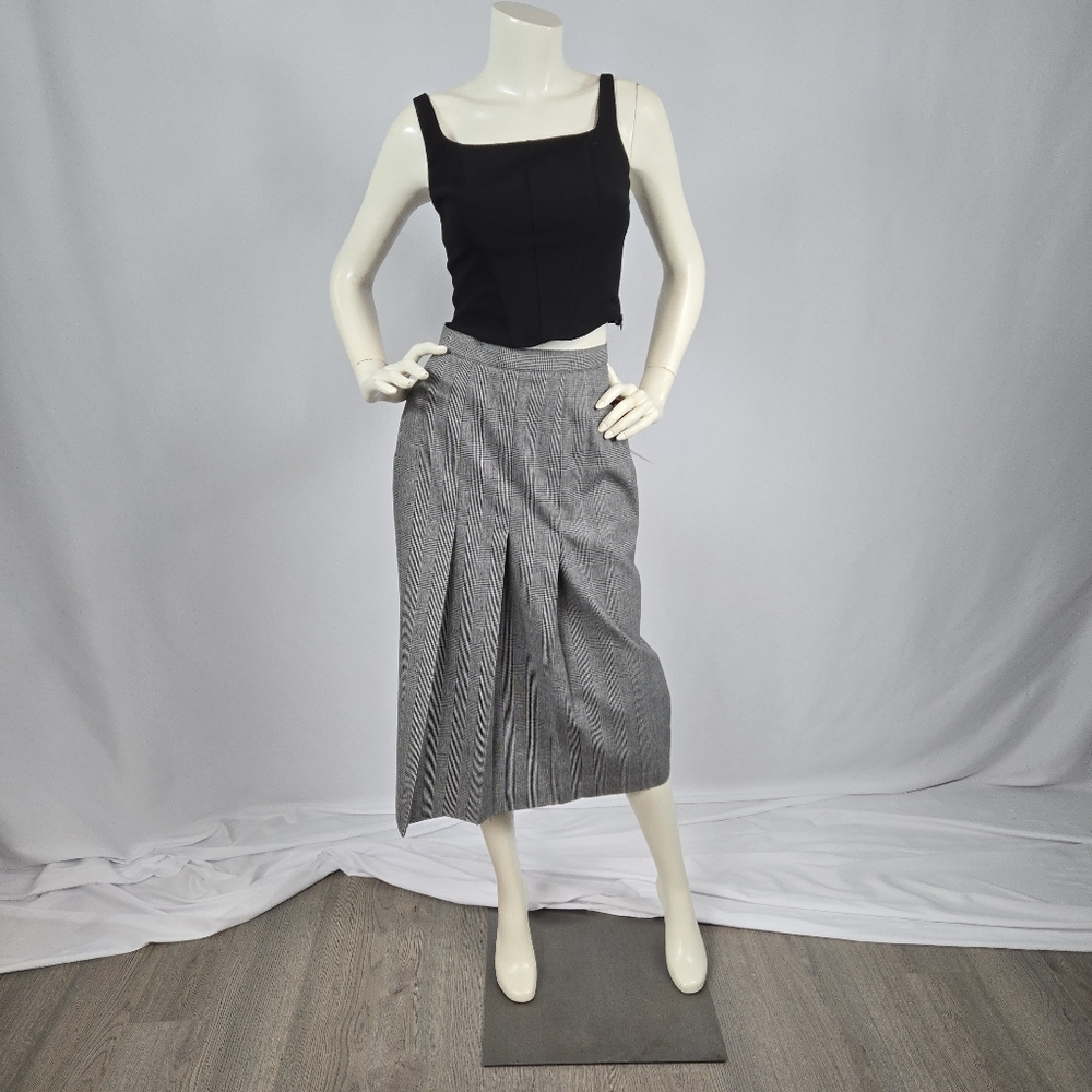 Vintage NWT/NOS 1970s Mister Leonard Glen Check Midi Skirt
